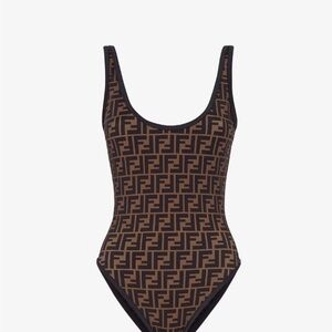 Fendi NEW Black and Brown Reversible SOLD OUT Swimsuit And Bodysuit Size 6